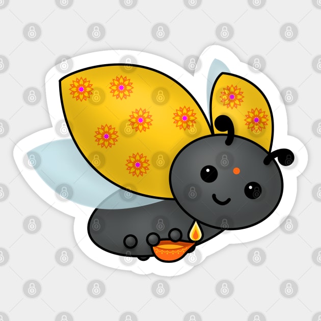 Diwali Ladybug with Deepa Sticker by HolidayBug
